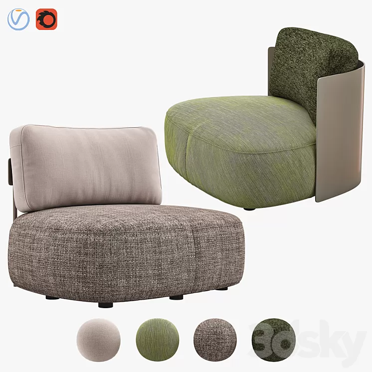 PIERRE Armchairs 3D Model Free Download