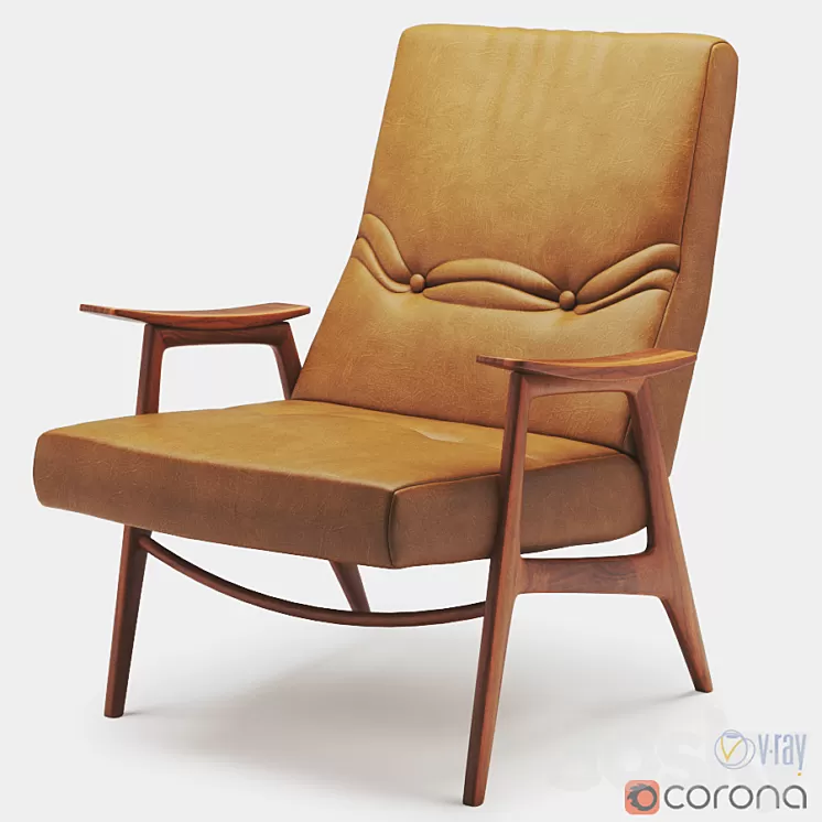 Pierre Guariche Vendome chair 3D Model Pierre Guariche Vendome chair 3D Model