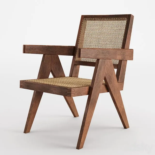 Pierre Jeanneret Easy Chair Armchair 3D Model Pierre Jeanneret Easy Chair Armchair 3D Model