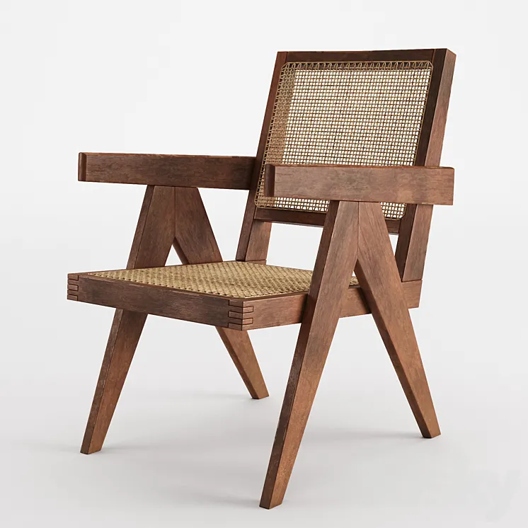 Pierre Jeanneret Easy Chair Armchair 3D Model Free Download