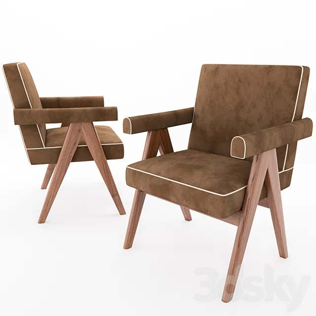 Pierre Jeanneret Senate-Committee Chair 3D Model Pierre Jeanneret Senate-Committee Chair 3D Model