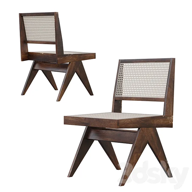 Pierre Jeanneret V Type Chair 3D Model Pierre Jeanneret V Type Chair 3D Model