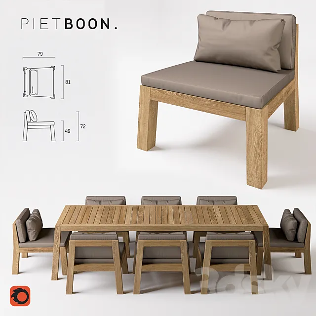 Piet Boon Niek Fauteuil high and Anne high 3DModel Piet Boon Niek Fauteuil high and Anne high 3DModel