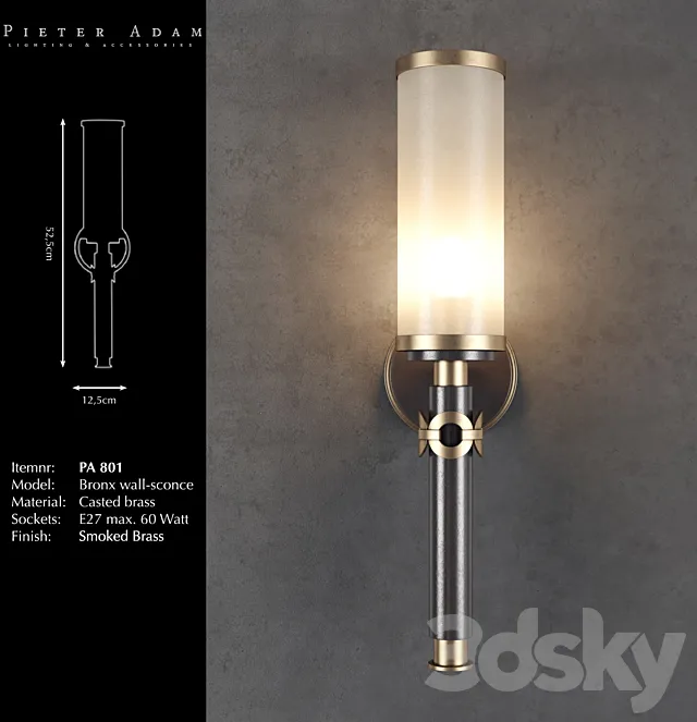 Pieter Adam Bronx Wall-Sconce PA 801 3D Model