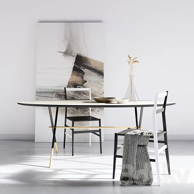 Pietro Russo Piuma Table Set 3D Model Pietro Russo Piuma Table Set 3D Model