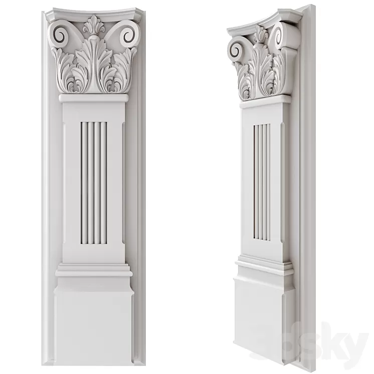 Pilaster carved 3D Model Pilaster carved 3D Model