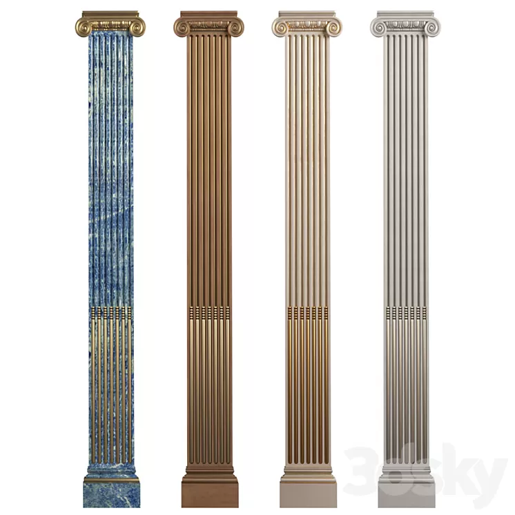 Pilaster with flute Ionic. 3D Model Free Download Pilaster with flute Ionic. 3D Model Free Download
