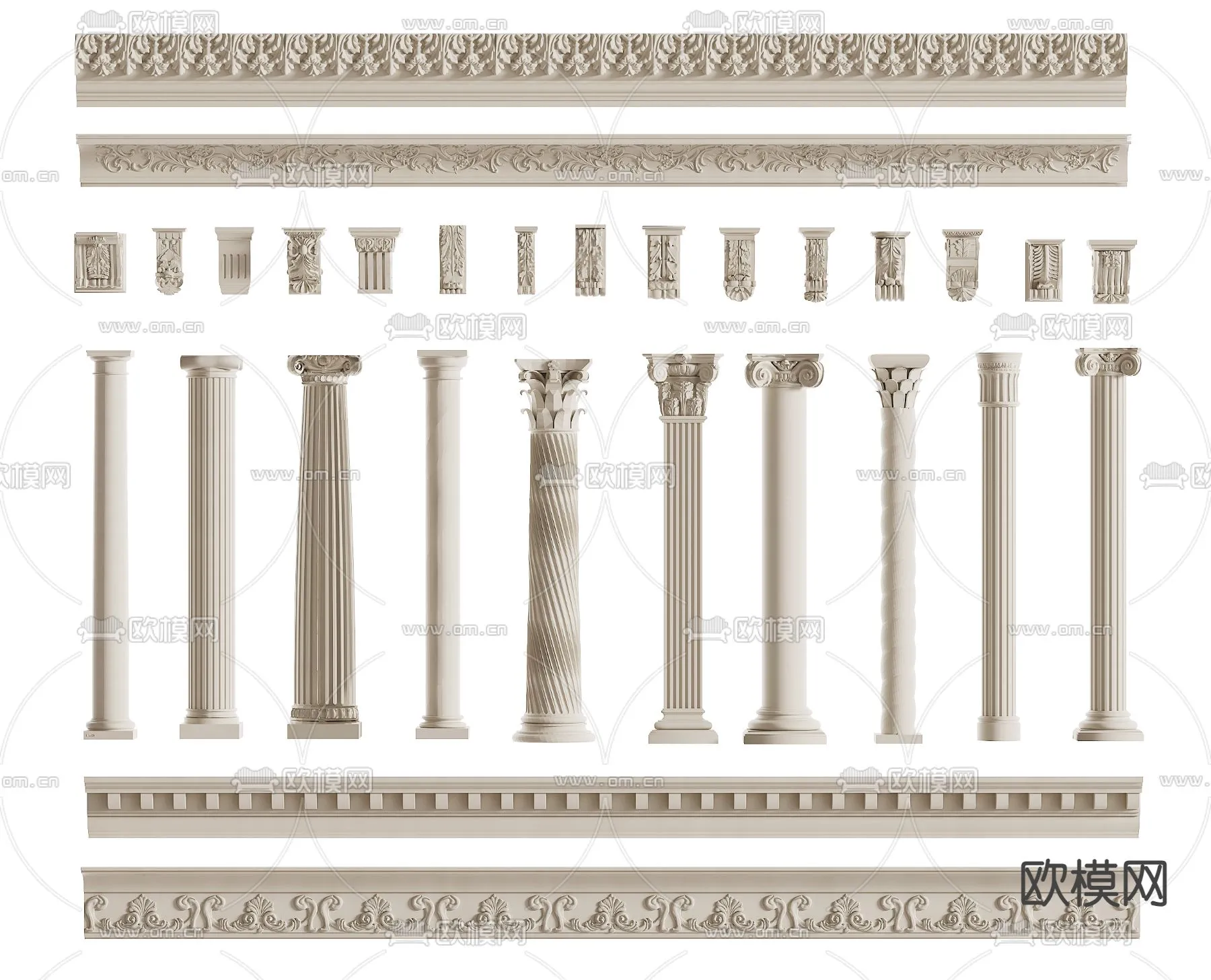 PILLAR 3D MODELS – CORONA – 3D MODEL – 529