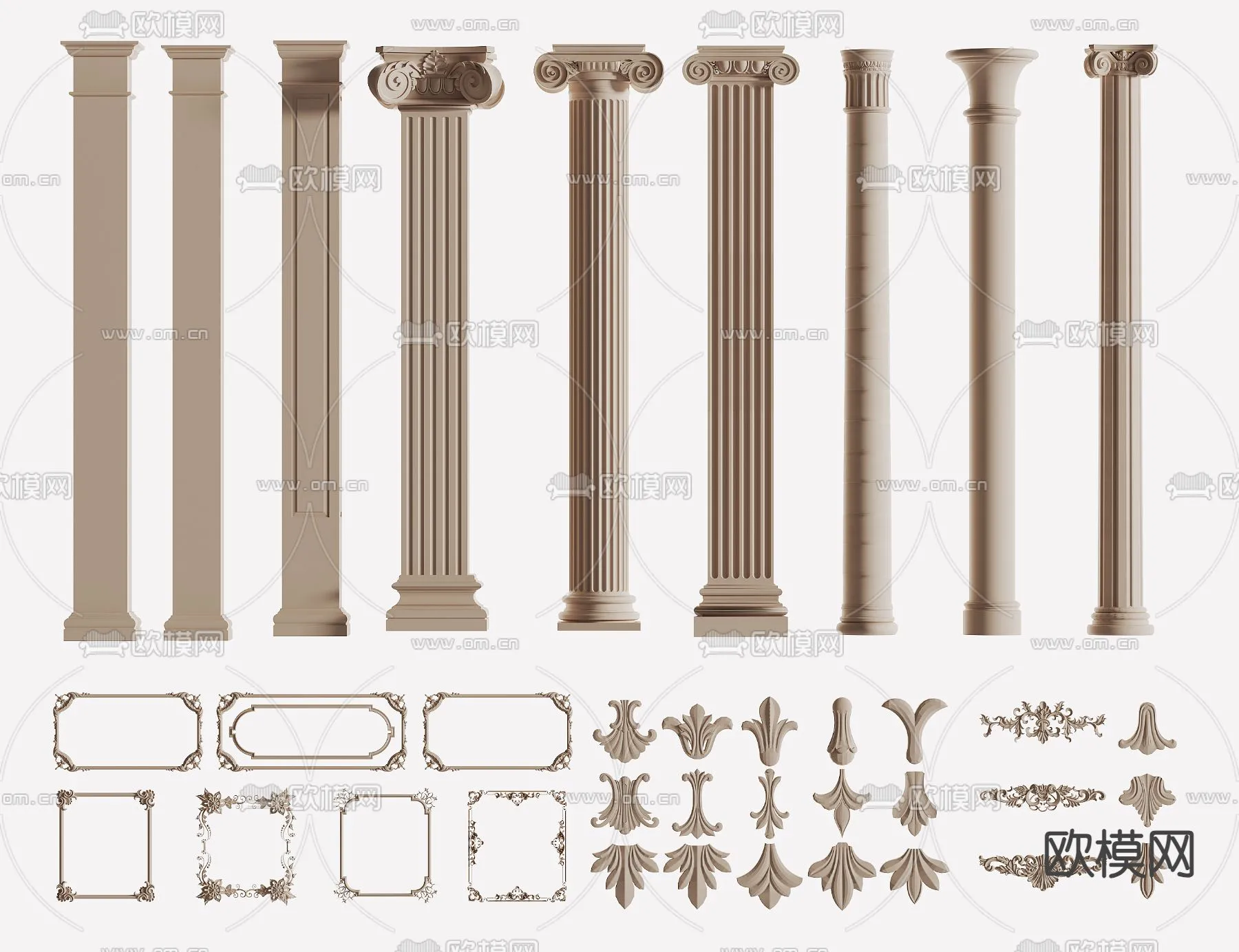 PILLAR 3D MODELS – CORONA – 3D MODEL – 598