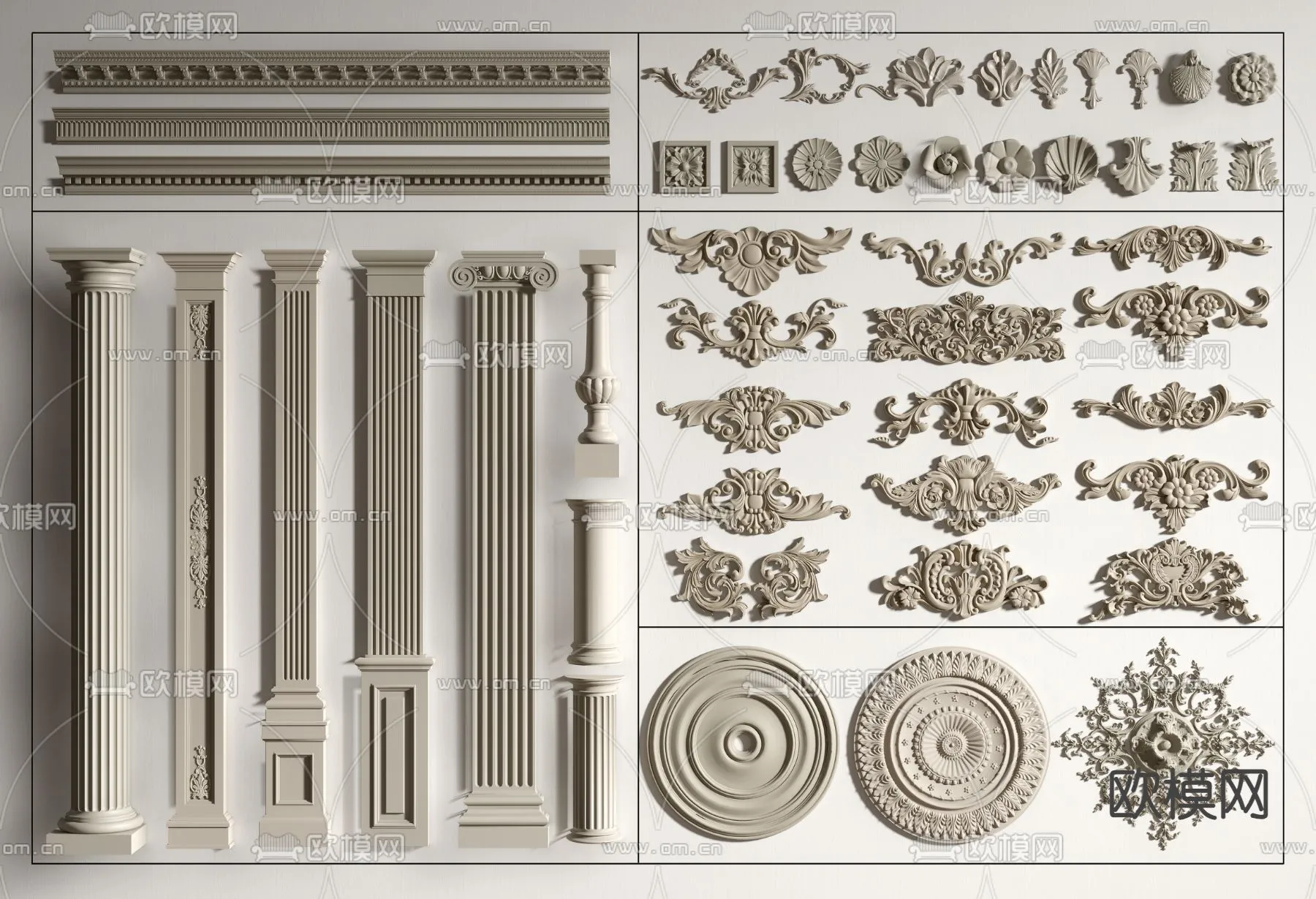 PILLAR 3D MODELS – VRAY / CORONA – 3D MODEL – 505