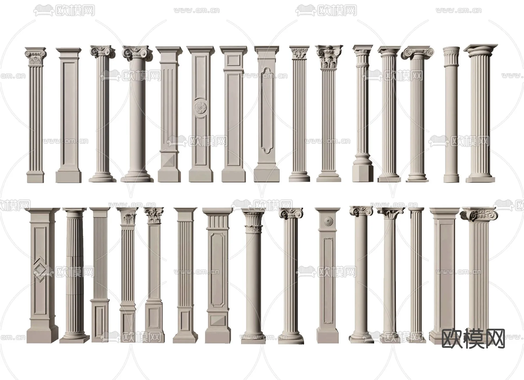 PILLAR 3D MODELS – VRAY / CORONA – 3D MODEL – 542