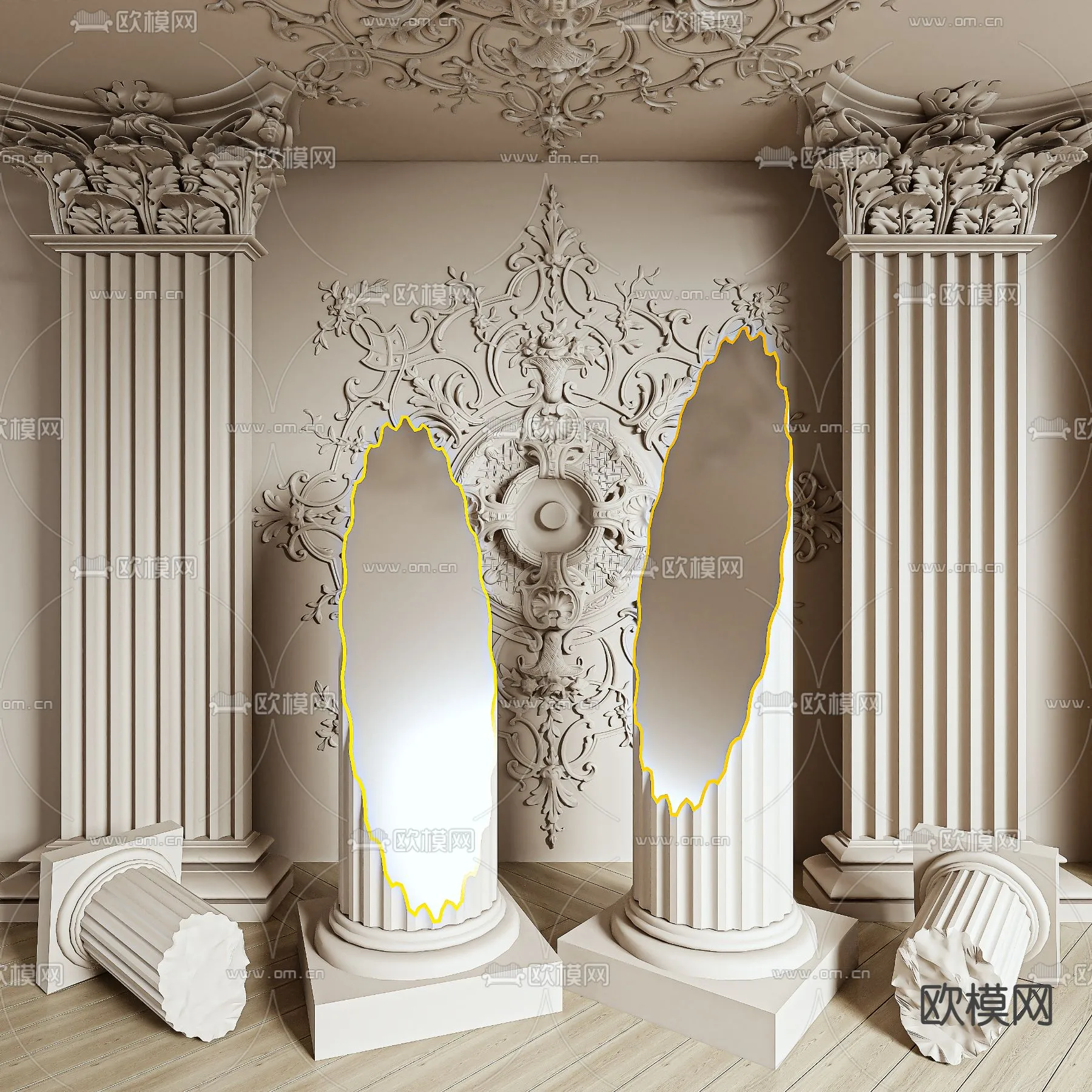 PILLAR 3D MODELS – VRAY / CORONA – 3D MODEL – 543