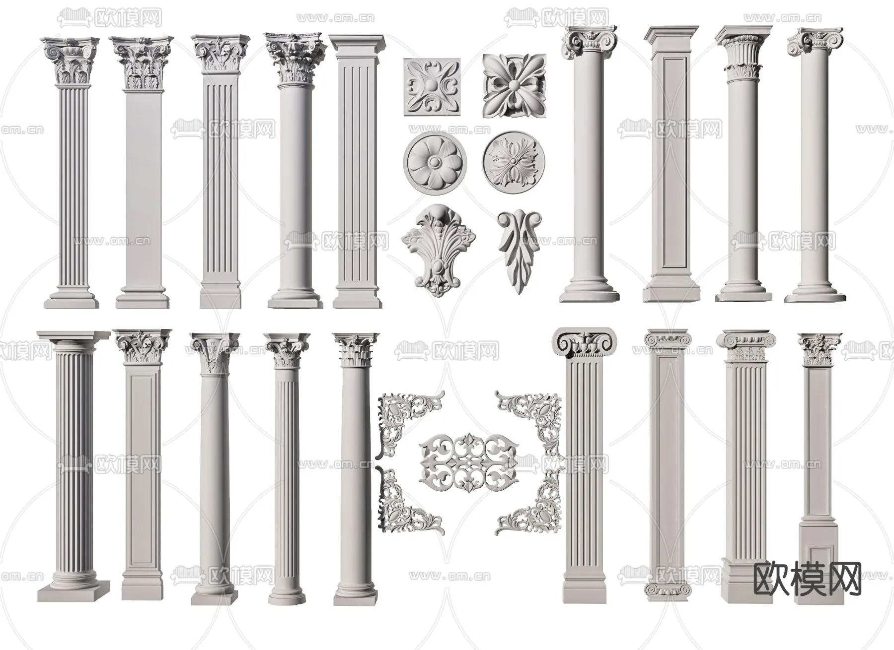 PILLAR 3D MODELS – VRAY / CORONA – 3D MODEL – 544