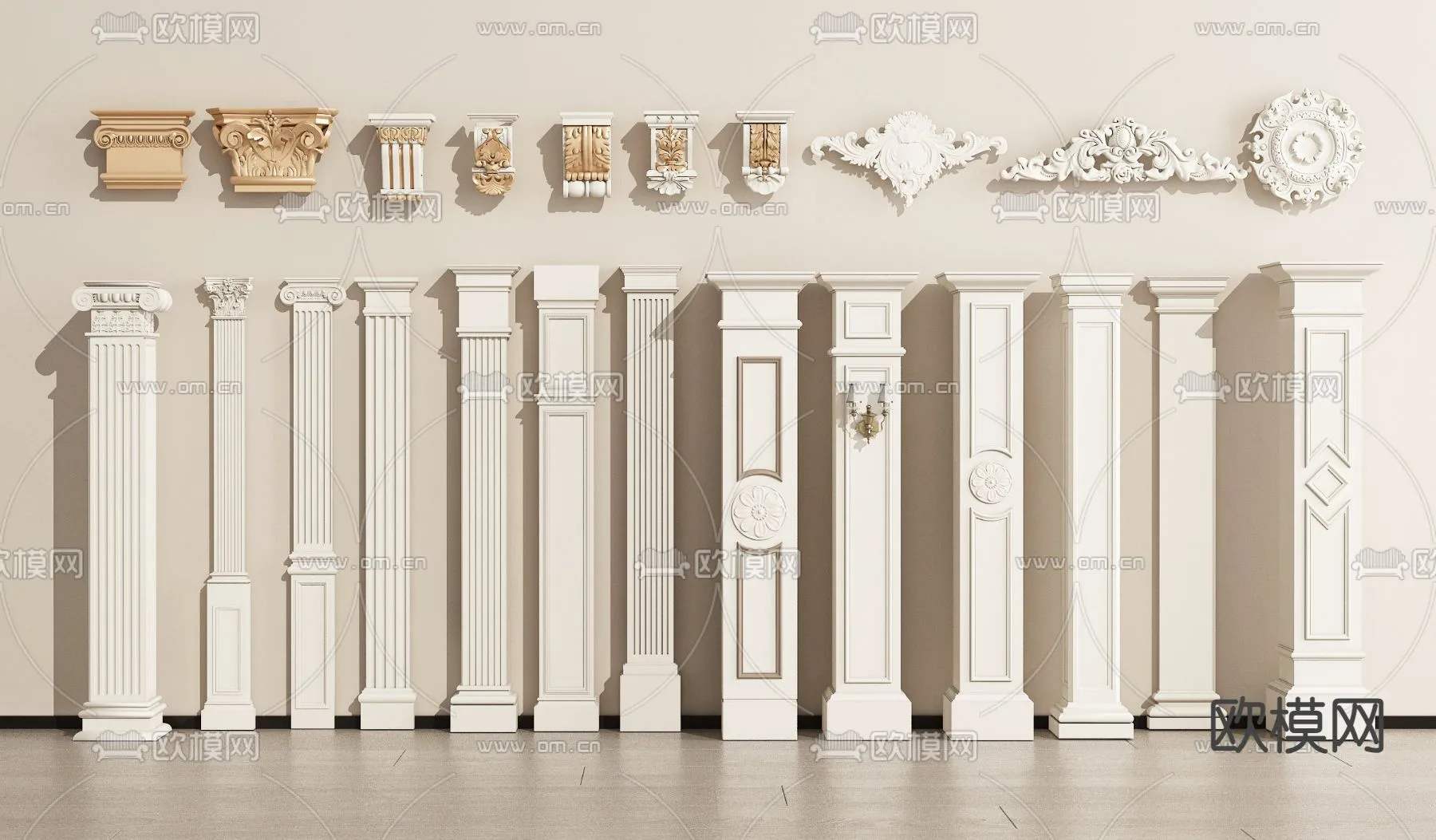 PILLAR 3D MODELS – VRAY / CORONA – 3D MODEL – 546