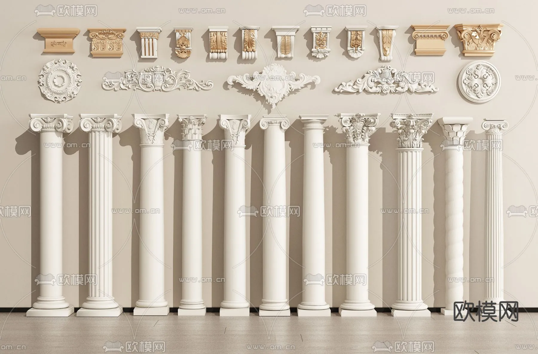 PILLAR 3D MODELS – VRAY / CORONA – 3D MODEL – 553