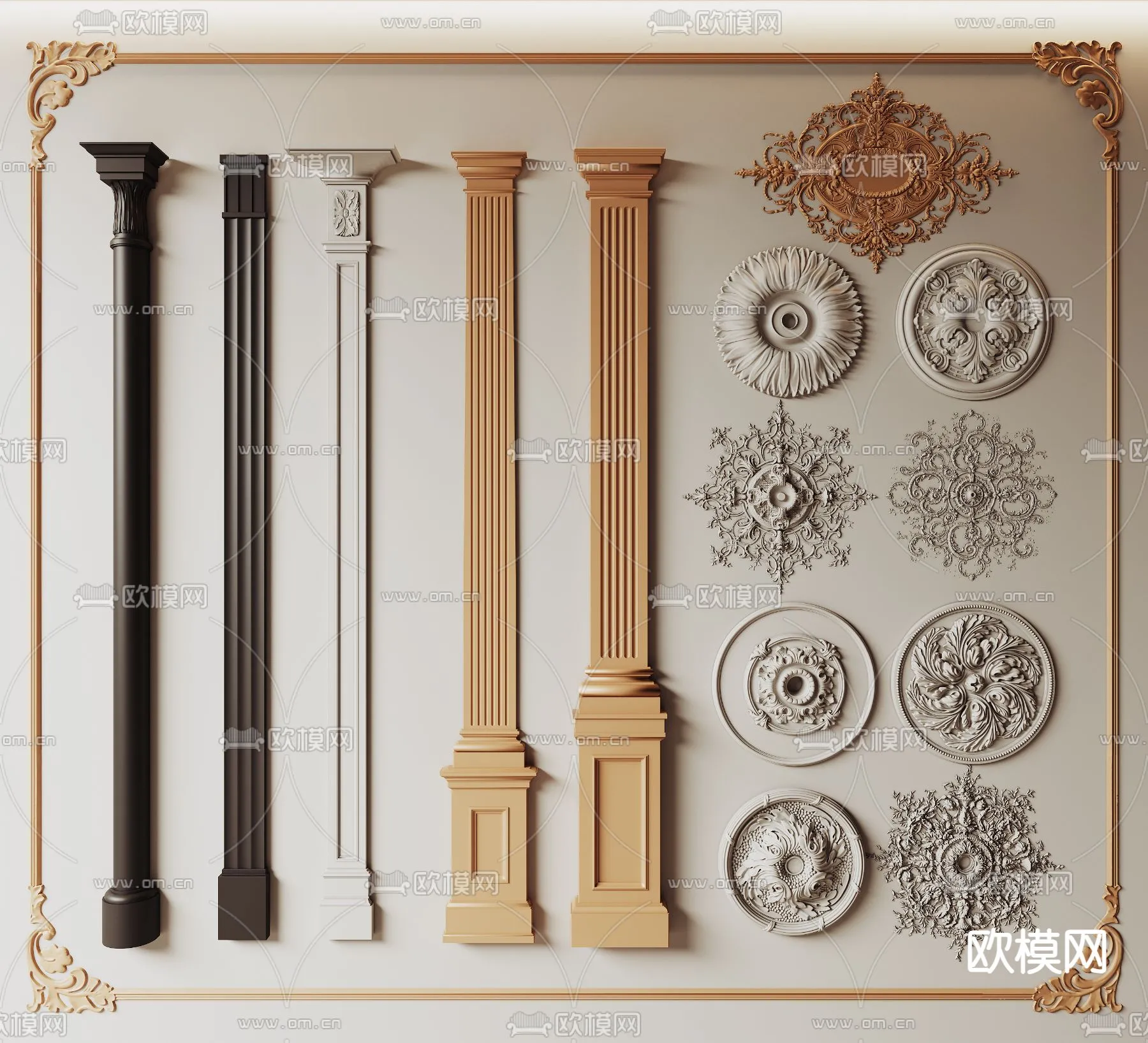 PILLAR 3D MODELS – VRAY / CORONA – 3D MODEL – 559