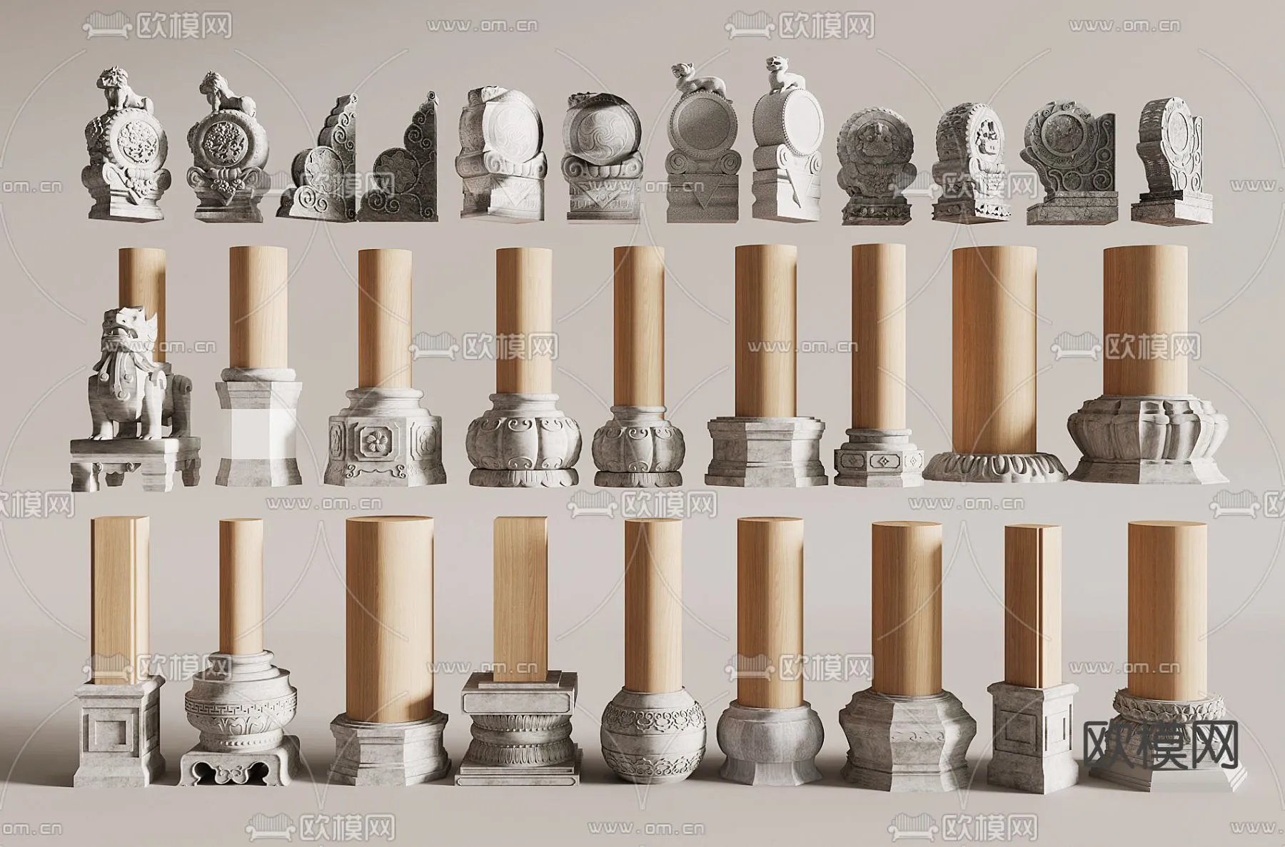 PILLAR 3D MODELS – VRAY / CORONA – 3D MODEL – 571