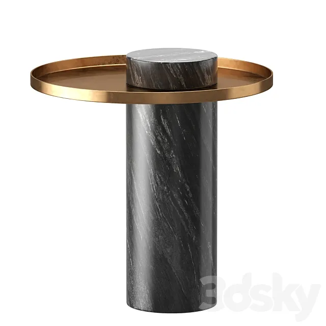 Pillar Side Table in Black Marble & Brushed Gold design by Nuevo 3DModel Pillar Side Table in Black Marble & Brushed Gold design by Nuevo 3DModel