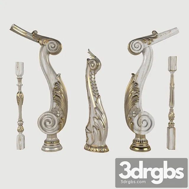 Pillars balusters for stairs. 3D Model Download