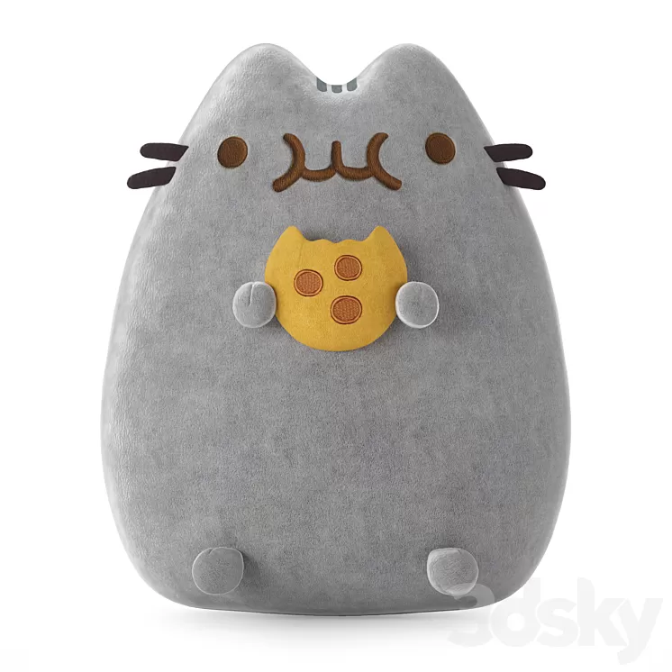 Pillow Cat with cookies 3D Model Free Download