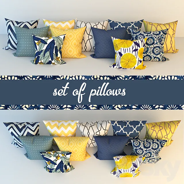 pillow set 3D Model pillow set 3D Model