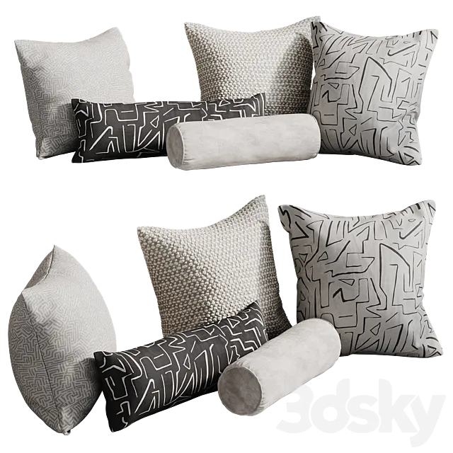 Pillow set 4 3D Model Pillow set 4 3D Model