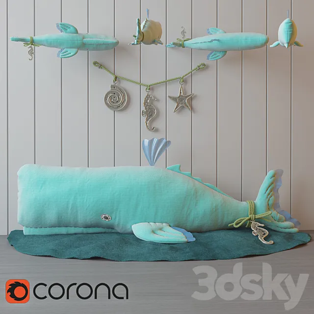 Pillow toy sperm whale. 3DModel Pillow toy sperm whale. 3DModel