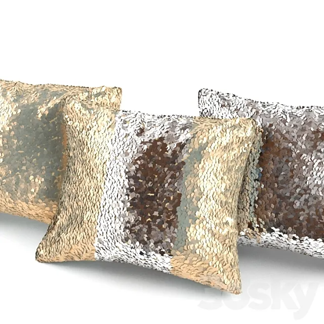Pillow with sequins 3DModel Pillow with sequins 3DModel