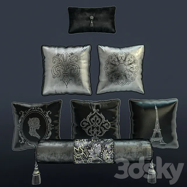 Pillows and sofas movie. 3D Model Pillows and sofas movie. 3D Model