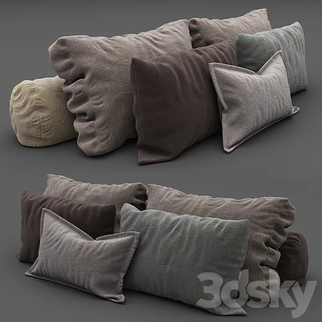 Pillows collection 101 3DModel Pillows collection 101 3DModel