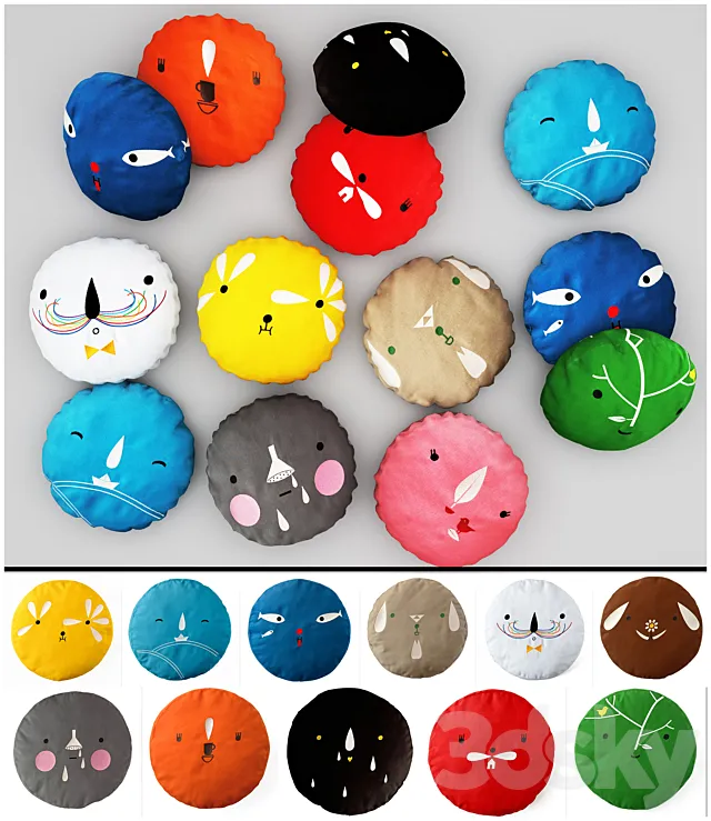 pillows colors 3DModel pillows colors 3DModel