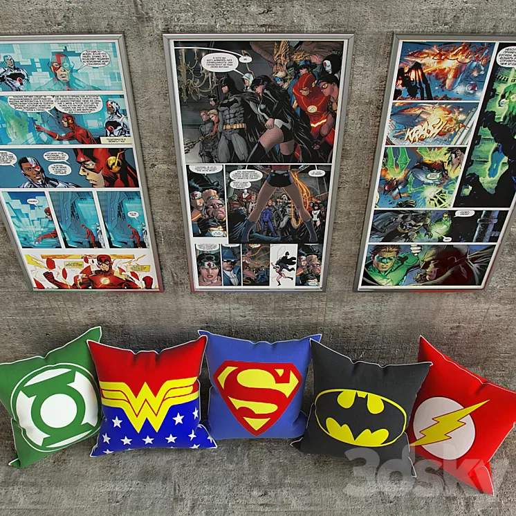 pillows DC COMICS 3D Model