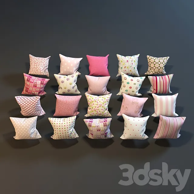 Pillows for baby girl 3DModel Pillows for baby girl 3DModel