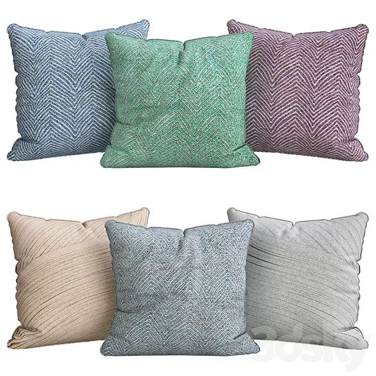 Pillows for sofa 6 pieces No. 114 3D Model Pillows for sofa 6 pieces No. 114 3D Model