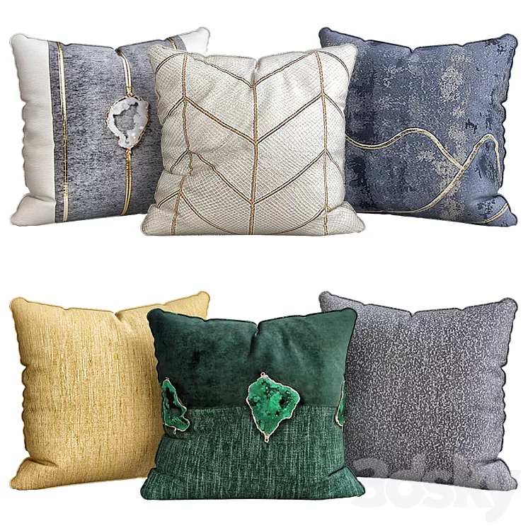 Pillows for sofa 6 pieces No. 146 3D Model Pillows for sofa 6 pieces No. 146 3D Model