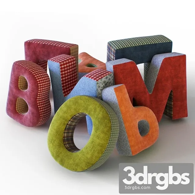 Pillows Form Letters 3D Model Download