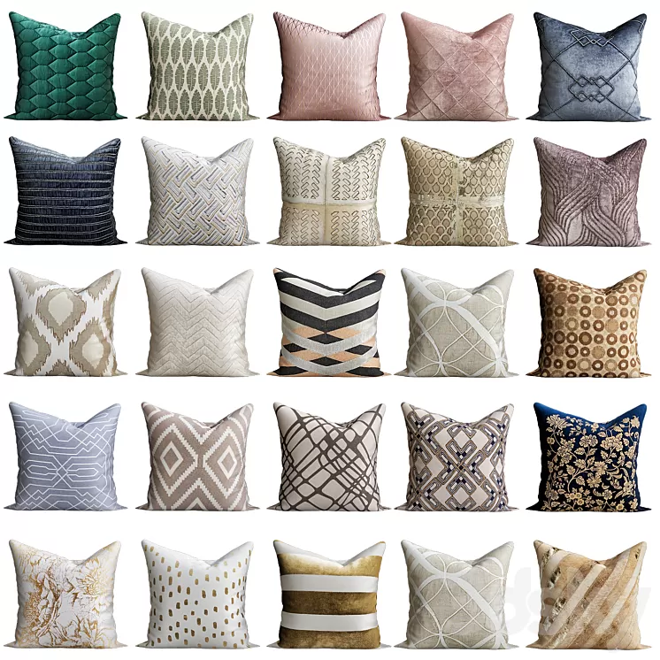 Pillows – H & M Home Collection 3D Model Pillows – H & M Home Collection 3D Model