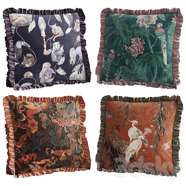 Pillows House of Hackney animal print 3D Model Pillows House of Hackney animal print 3D Model
