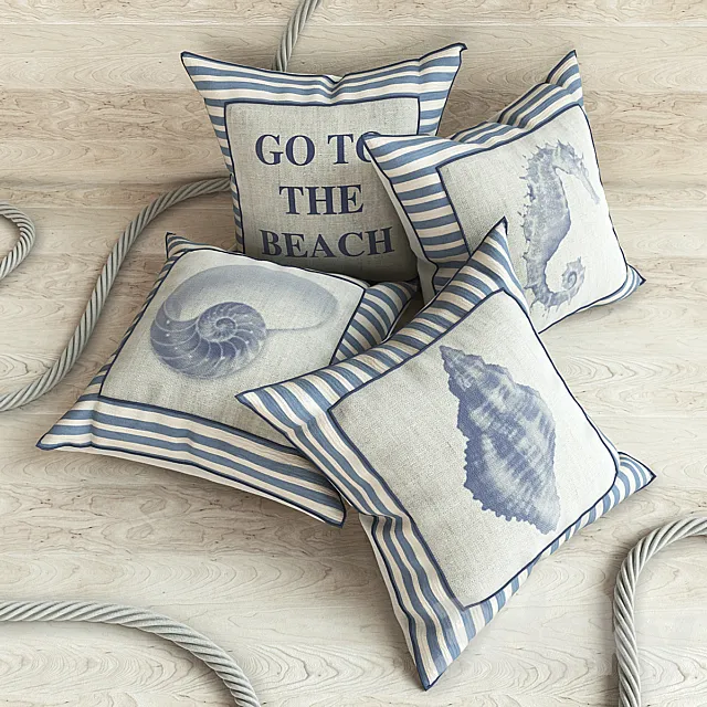 Pillows in marine style 3DModel Pillows in marine style 3DModel
