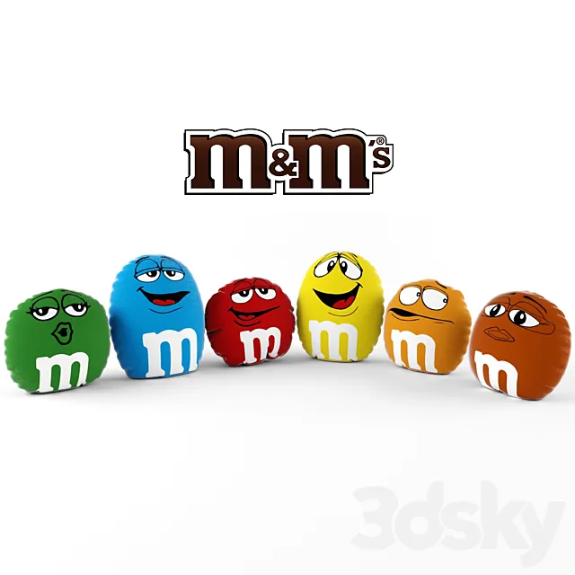 pillows M & M’s 3D Model pillows M & M’s 3D Model