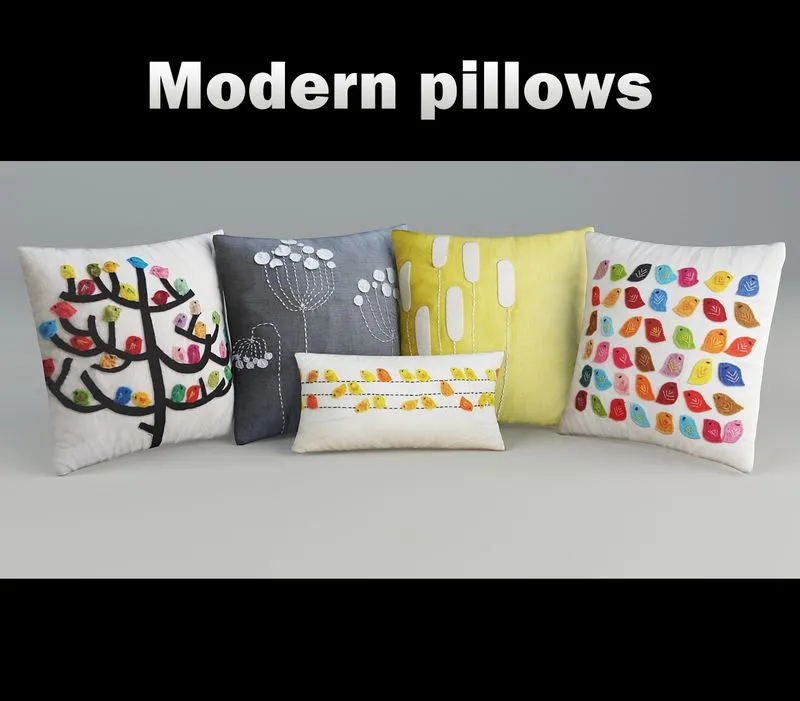 Pillows modern set 3D Model Pillows modern set 3D Model