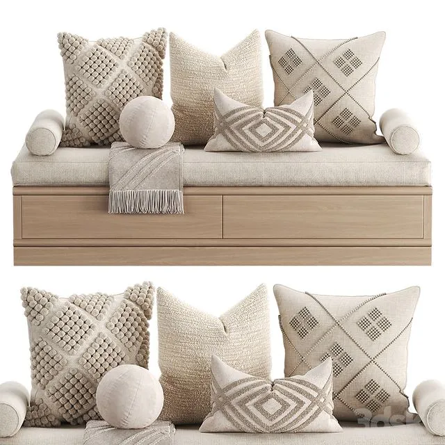 Pillows set 005 Set for windows 3D Model Pillows set 005 Set for windows 3D Model