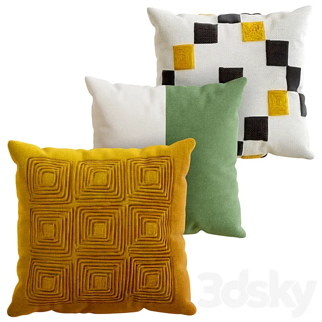 Pillows Set 8 3D Model Pillows Set 8 3D Model