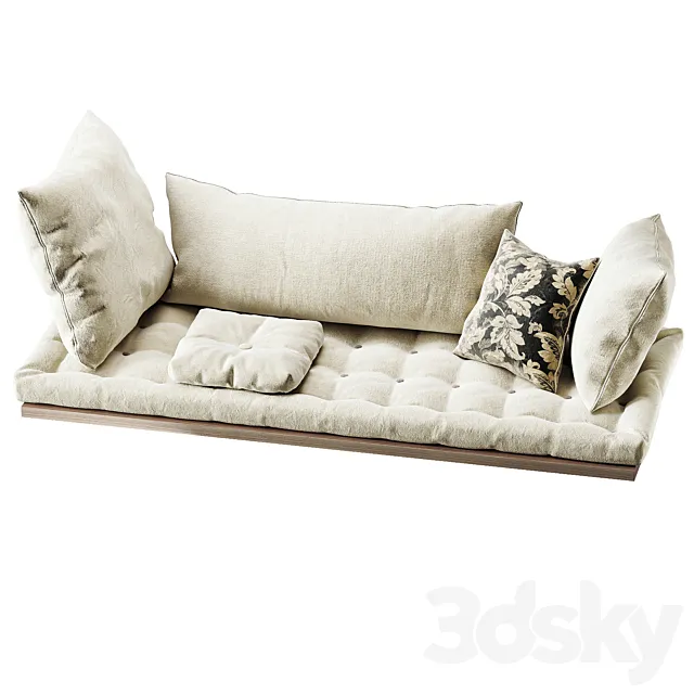 Pillows set on the windowsill in the hallway 3D Model