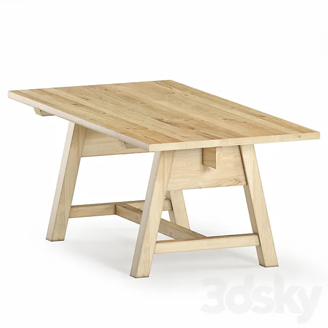 Pine table – Altea Oldwood 3D Model