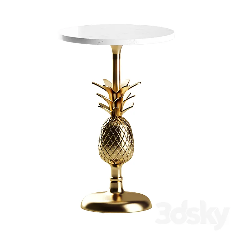 Pineapple Pedestal Side Table by Anthropologie 3D Model Free Download