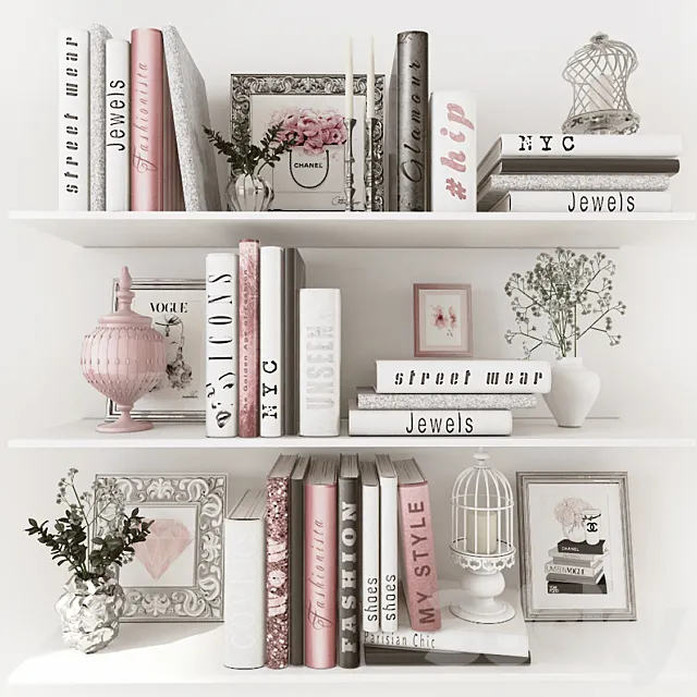 Pink dekor set 3D Model