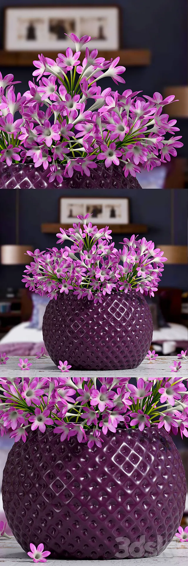 Pink flower vase 3DModel Pink flower vase 3DModel