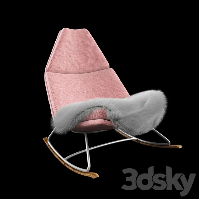 pink rocking chair 3DModel pink rocking chair 3DModel