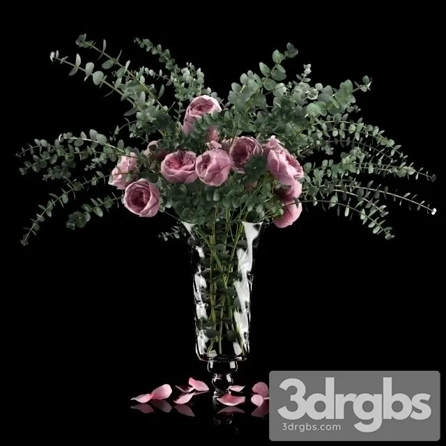 Pink Roses Eucalyptus 3D Model Download Pink Roses Eucalyptus 3D Model Download